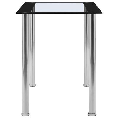 vidaXL fekete és átlátszó edzett üveg étkezőasztal 120 x 60 x 75 cm