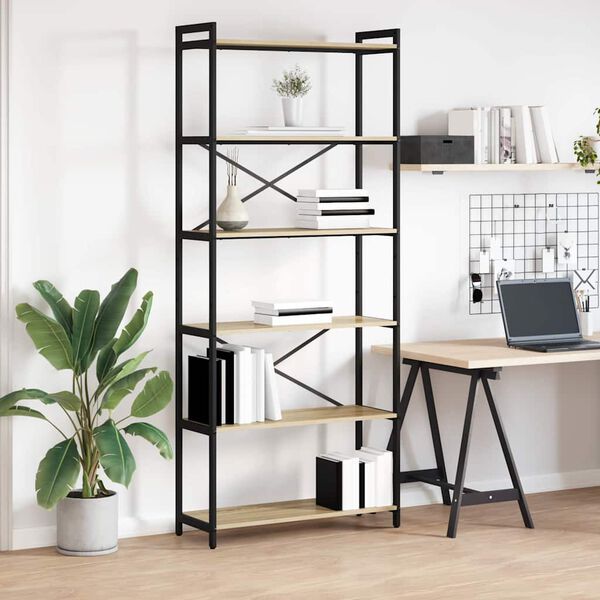 vidaXL K&ouml;nyvespolc Sonoma t&ouml;lgy 40 x 30 x 85 cm Faanyag