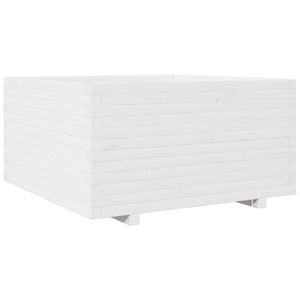 vidaXL feh&eacute;r t&ouml;m&ouml;r fenyőfa kerti vir&aacute;gl&aacute;da 90 x 90 x 49,5 cm