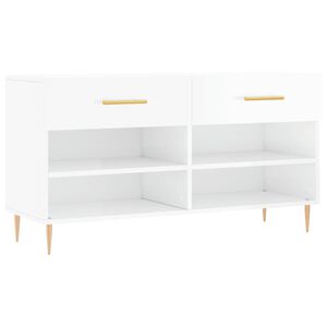 vidaXL magasf&eacute;nyű feh&eacute;r szerelt fa cipőpolc 102x35x55 cm