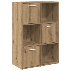vidaXL k&eacute;zműves t&ouml;lgy sz&iacute;nű szerelt fa k&ouml;nyvespolc 60,5 x 30 x 90 cm