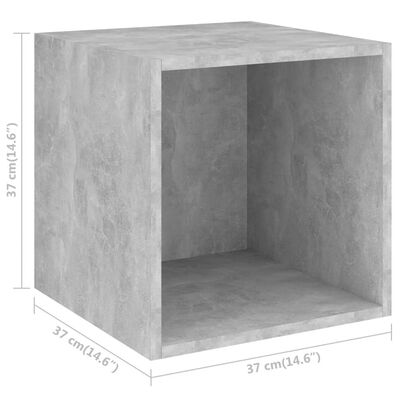vidaXL 2 db betonszürke forgácslap faliszekrény 37 x 37 x 37 cm