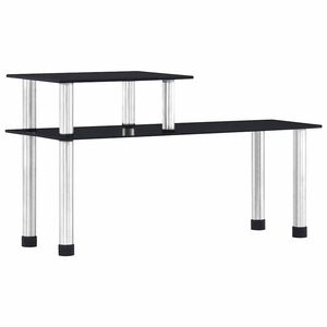 vidaXL fekete edzett &uuml;veg konyhai polc 45 x 16 x 26 cm