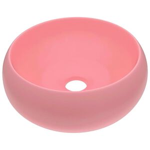vidaXL kerek matt r&oacute;zsasz&iacute;n ker&aacute;mia luxus mosd&oacute;kagyl&oacute; 40 x 15 cm