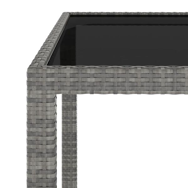 vidaXL szürke polyrattan kerti asztal 90 x 90 x 75 cm