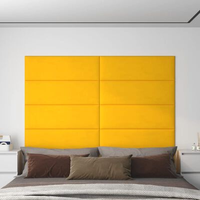 vidaXL 12 db sárga bársony fali panel 90 x 30 cm 3,24 m²
