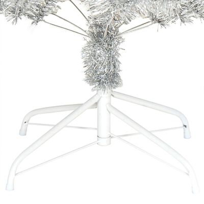 vidaXL ezüstszínű PET műkarácsonyfa állvánnyal 180 cm