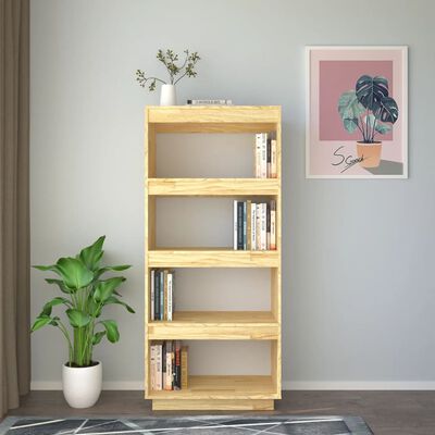 vidaXL tömör fenyőfa könyvszekrény/térelválasztó 60 x 35 x 135 cm