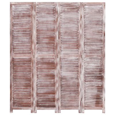 vidaXL barna 4-paneles faparaván 140 x 165 cm