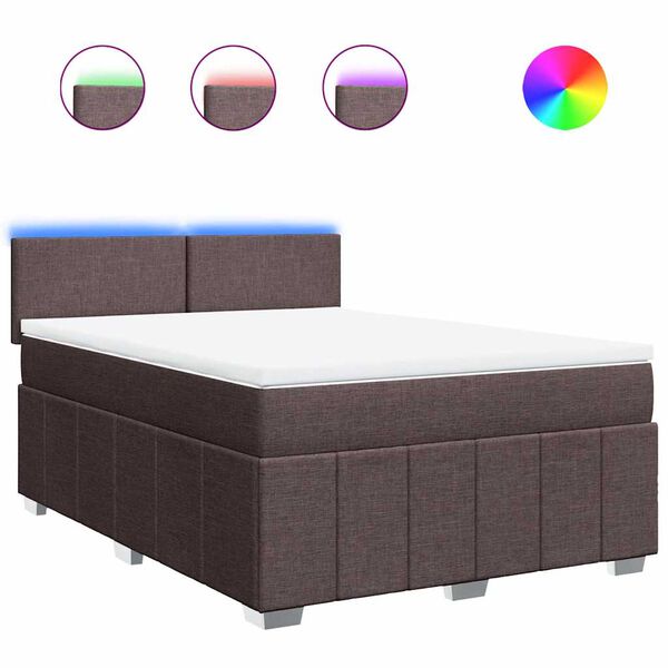 vidaXL s&ouml;t&eacute;tbarna sz&ouml;vet rug&oacute;s &aacute;gy matraccal 140 x 190 cm