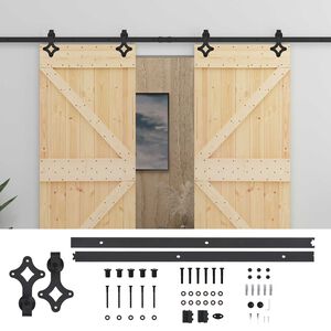vidaXL Cs&uacute;sz&oacute; ajt&oacute; 2 db 100 x 210 cm T&ouml;m&ouml;r Fenyőfa
