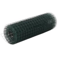 vidaXL zöld PVC-bevonatú acél csirkeháló drótkerítés 10 x 0,5 m