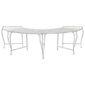 vidaXL Fa pad 4-&Uuml;lőhelyek sz&aacute;ma 160 x 80 x 44 cm Ac&eacute;l Antik feh&eacute;r
