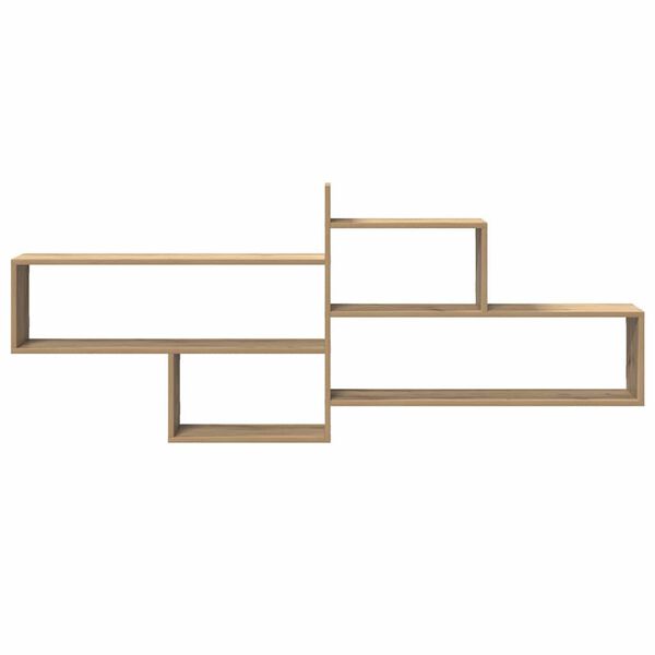 vidaXL k&eacute;zműves t&ouml;lgy sz&iacute;nű szerelt fa fali polc 167,5 x 18 x 68 cm