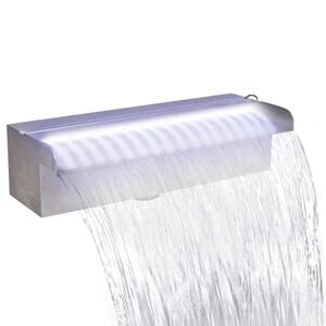 N&eacute;gysz&ouml;gletes rozsdamentes ac&eacute;l medence sz&ouml;kők&uacute;t LED f&eacute;nyekkel 30 cm