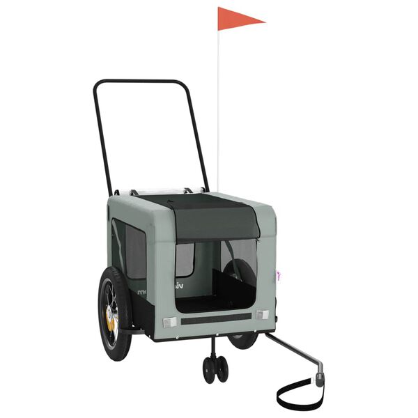 vidaXL szürke-fekete oxford szövet és vas kisállatszállító utánfutó