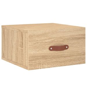 vidaXL sonoma t&ouml;lgy sz&iacute;nű falra szerelhető &eacute;jjeliszekr&eacute;ny 35x35x20 cm