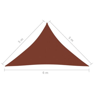 vidaXL terrakotta háromszög alakú oxford-szövet napvitorla 5 x 5 x 6 m