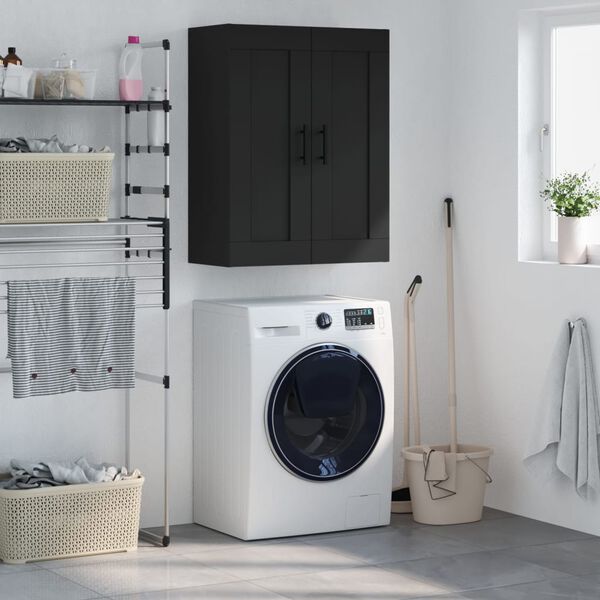 vidaXL fekete szerelt fa fali szekr&eacute;ny 69,5 x 34 x 90 cm