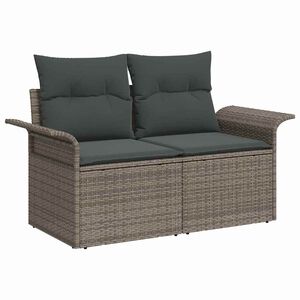 vidaXL Kerti Kanap&eacute; Szett 6 db Sz&uuml;rke [Műanyag]: Poly Rattan