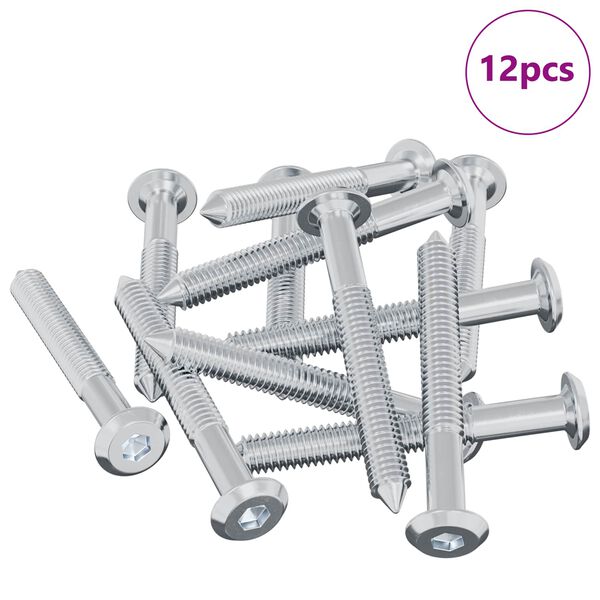vidaXL Csavar 12 pcs Ez&uuml;st M6 x 50 mm Ac&eacute;l