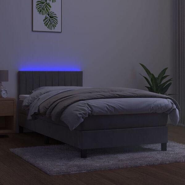 vidaXL vil&aacute;gossz&uuml;rke b&aacute;rsony rug&oacute;s &eacute;s LED-es &aacute;gy matraccal 90x190 cm