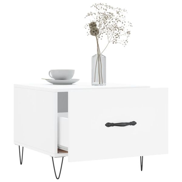 vidaXL feh&eacute;r szerelt fa doh&aacute;nyz&oacute;asztal 50 x 50 x 40 cm