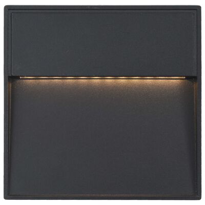 vidaXL 2 db fekete négyzet alakú kültéri LED falilámpa 3 W
