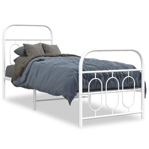 vidaXL feh&eacute;r f&eacute;m &aacute;gykeret fej- &eacute;s l&aacute;bt&aacute;ml&aacute;val 75 x 190 cm