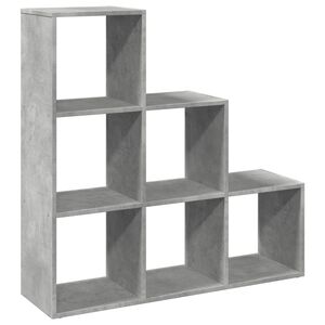 vidaXL 3 szintes betonsz&uuml;rke fa t&eacute;relv&aacute;laszt&oacute; k&ouml;nyvespolc 99x29x99 cm