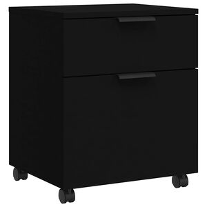 vidaXL fekete szerelt fa mobil iratszekr&eacute;ny kerekekkel 45 x 38 x 54 cm