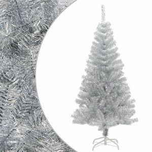 vidaXL ez&uuml;stsz&iacute;nű PET műkar&aacute;csonyfa &aacute;llv&aacute;nnyal 120 cm