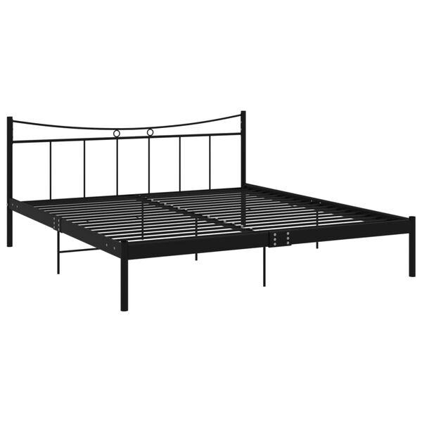 vidaXL fekete f&eacute;m &aacute;gykeret 180 x 200 cm