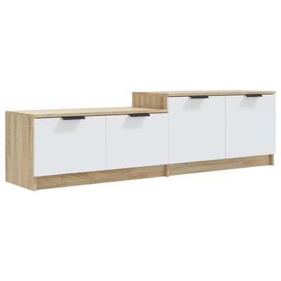 vidaXL fehér és sonoma tölgy szerelt fa TV-szekrény 158,5 x 36 x 45 cm