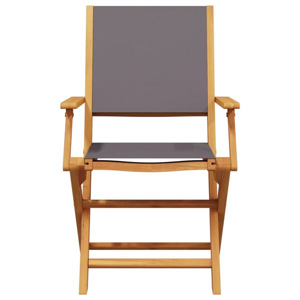 vidaXL 5 r&eacute;szes antracitsz&uuml;rke sz&ouml;vet t&ouml;m&ouml;r fa kerti &eacute;tkezőgarnit&uacute;ra