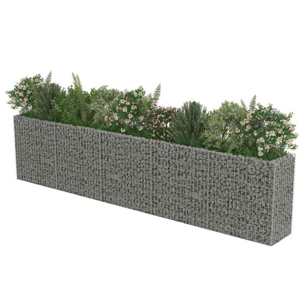 vidaXL horganyzott acél gabion magaságyás 450 x 50 x 100 cm