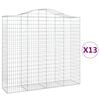 vidaXL 13 db &iacute;ves horganyzott vas gabion kos&aacute;r 200x50x180/200 cm