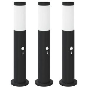 vidaXL 3 db szenzoros oszlopl&aacute;mpa 50 cm rozsdamentes ac&eacute;lb&oacute;l IP44