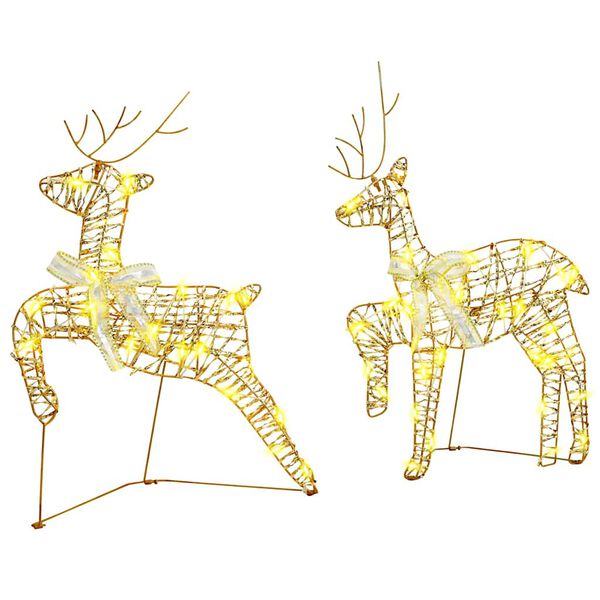 vidaXL LED r&eacute;nszarvasok 40 LED-del 7 pcs Arany PET