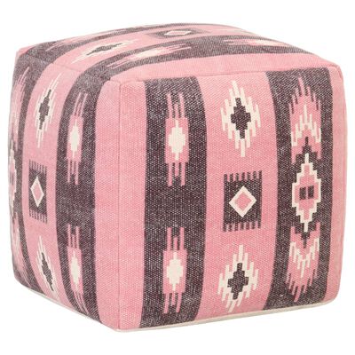 vidaXL rózsaszín nyomott mintás kocka alakú puff