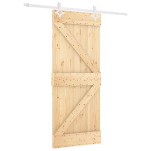 vidaXL Cs&uacute;sz&oacute; ajt&oacute; Term&eacute;szetes &eacute;s Feh&eacute;r 80 x 210 cm T&ouml;m&ouml;r Fenyőfa