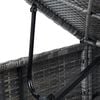 vidaXL szürke polyrattan napozóágy párnával és teázóasztallal
