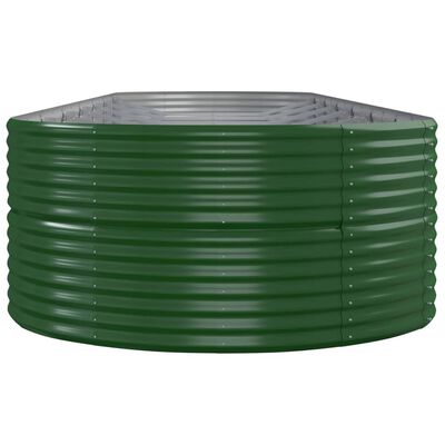 vidaXL zöld porszórt acél kerti magaságyás 584x140x68 cm
