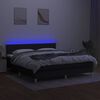 vidaXL fekete sz&ouml;vet rug&oacute;s &eacute;s LED-es &aacute;gy matraccal 180 x 200 cm