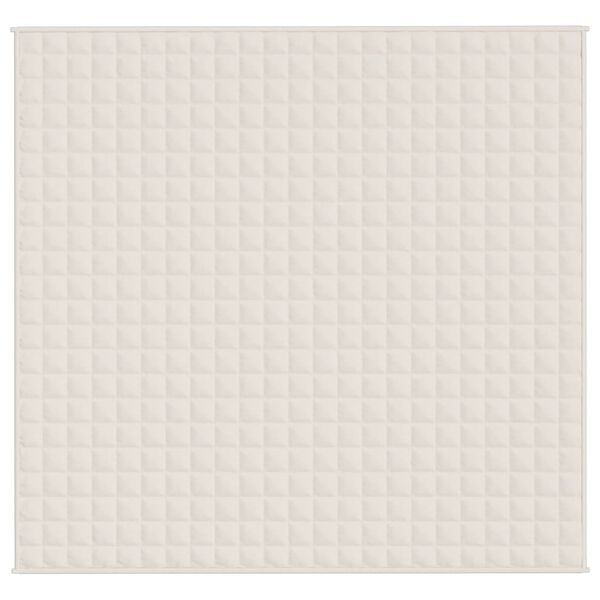 vidaXL világos krémszínű szövet súlyozott takaró 220 x 235 cm 15 kg