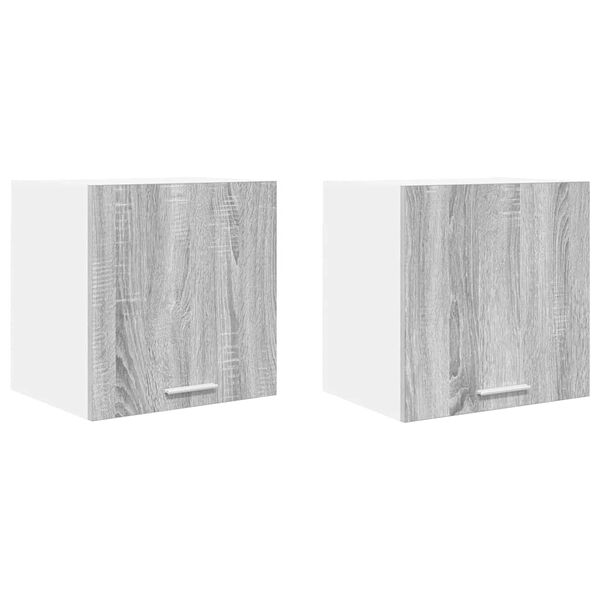 vidaXL F&uuml;ggő szekr&eacute;ny 2 pcs Sz&uuml;rke Sonoma &eacute;s feh&eacute;r 40 x 31 x 40 cm