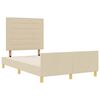 vidaXL Ágykeret fejtámlával Krém 120 x 190 cm szövet