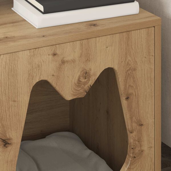 vidaXL Macska H&aacute;z Műv&eacute;szi t&ouml;lgy 42,5 x 40 x 53,5 cm Faanyag