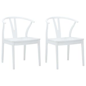vidaXL &Eacute;tkezősz&eacute;k 2 db T&ouml;m&ouml;r Gumi Fa Feh&eacute;r &eacute;s Feh&eacute;r 54,5 x 58 x 77 cm