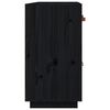 vidaXL fekete tömör fenyőfa tálalószekrény 98,5x40x75 cm